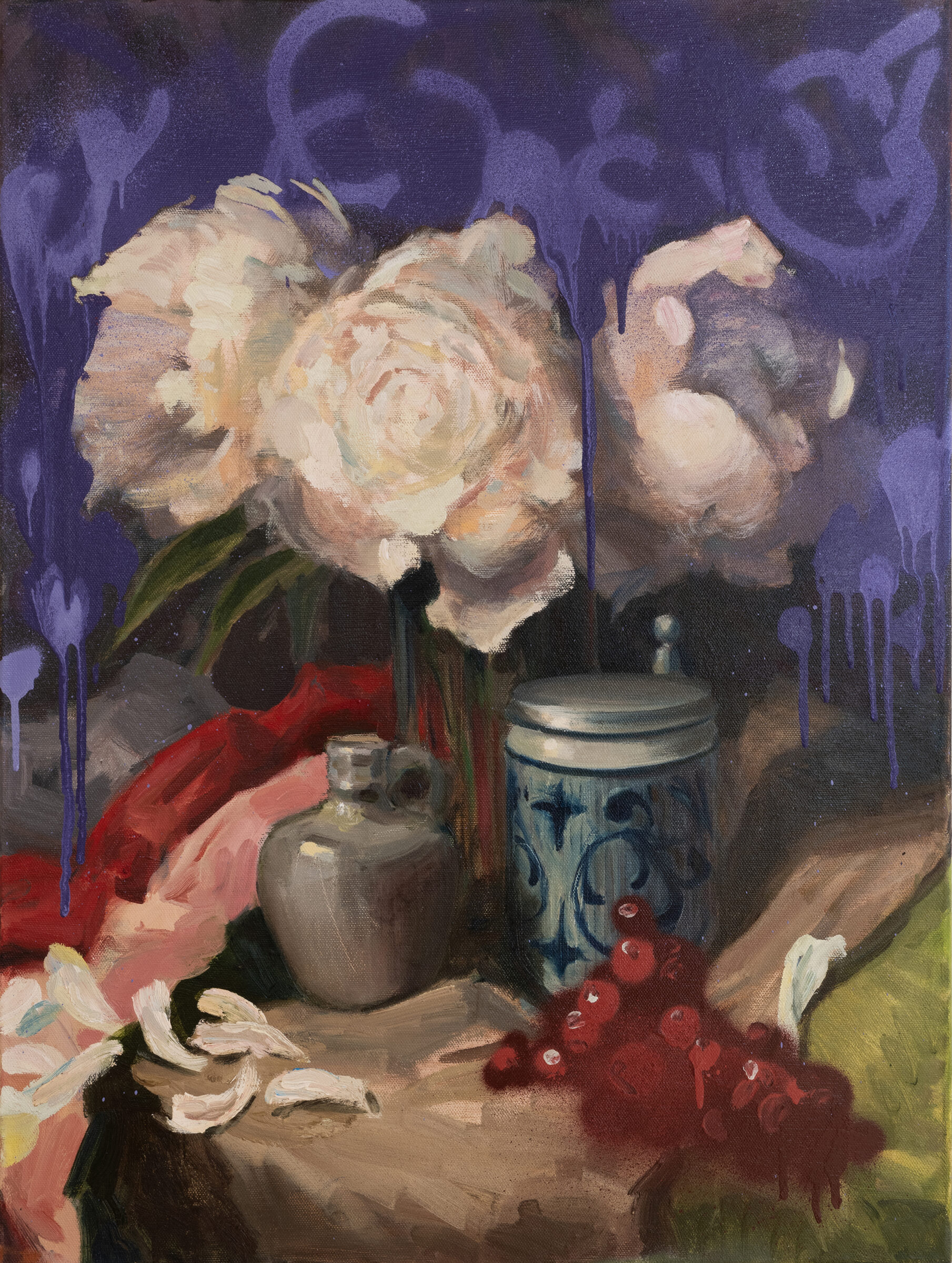 Peonies with Grapes